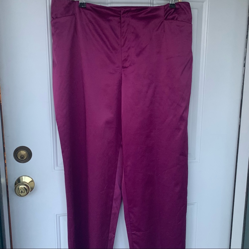 •LOULOU DE LA FALAISE• Flat Front Satin Dress Pants - Size 22W - Picture 1 of 5